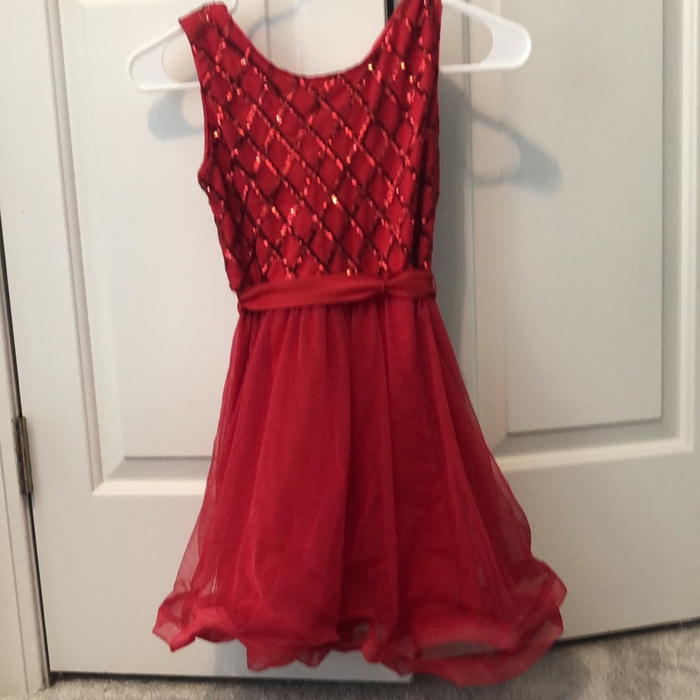 Girls Red sequin dress, Amy Byer, Size 7.